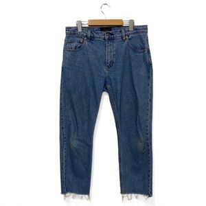ROLLA'S Blue Relaxo High-Rise Straight-Leg Distressed Denim Jeans Size 32